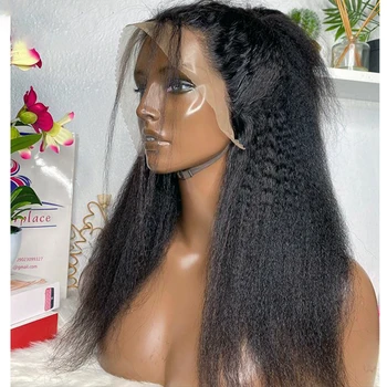 Средната част е къдрава директни перуки на дантели Органични синтетични може да се поставят пълни с косми от устойчиви на топлина влакна за черни жени