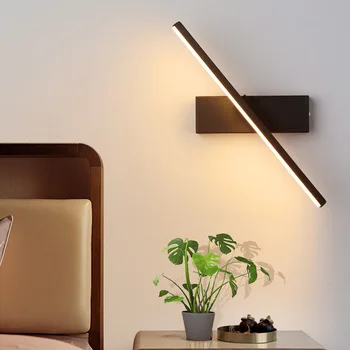 Стенен лампа Nordic Modern Simplicity Led с възможност за завъртане на 330 градуса за прикроватной нощни шкафчета спални Краси нощно домашно осветление Лампа