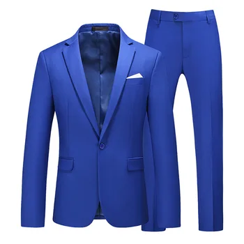 Строг костюм (яке + панталон), комплекти от 2 теми за мъже, облекло за сватбеното парти, на новост 2023 г., ярки цветове, приталенные бизнес мъжки костюми