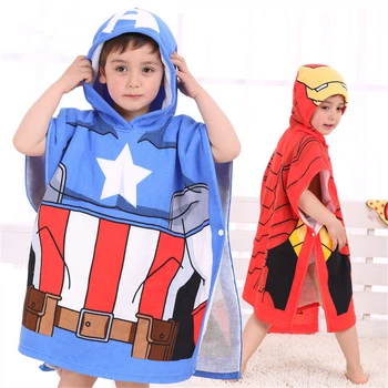 Супергерой Капитан Америка и спайдърмен, детски костюм за cosplay, кърпи за баня с качулка, наметало, подпори за Хелоуин