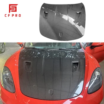 Суха авто преден капак от въглеродни влакна за Porsche 718 GT4, отдушник, капак, капак, аксесоари