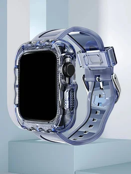 Съвместим с Apple Watch Прозрачен умен каишка с голям скок за мъже и жени за Apple Watch каишка 38 мм 40 мм 41 мм 42 мм 44 мм