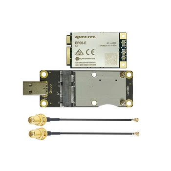 Такса адаптер Quectel EP06-E LTE Advanced Cat-6 модул mini pcie usb с конектор SMA 15 см до удлинительному кабел IPEX U. FL с косичкой