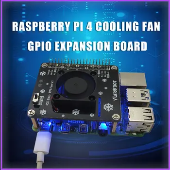Такса за разширяване на Gpio на вентилатора за охлаждане на Raspberry Pi 4 с голям led модул за разширяване на Gpio за Raspberry Pi 4B/3Б +/ 3Б/ 3A +