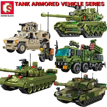 Танк серия SEMBO BLOCK Survival Война, военни строителни блокове, камион на Втората световна война, дисплей, възрастни, детски подаръци, играчки за момчета и момичета