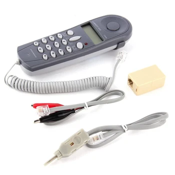 Телефонен Тест става на телефон Тестер Lineman Tool Набор от Мрежови Кабели Устройство C019 Проверка на повреда на Телефонната линия Сиво Синьо
