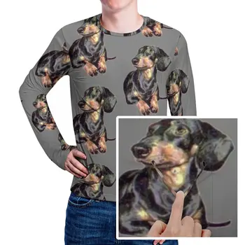Тениска с изображение на такси, кучета, мъже, модни тениски, ежедневни дизайн, тениски с дълъг ръкав, идея за подарък голям размер
