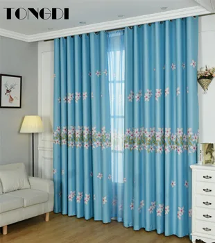 Тонгди плътна завеса Модерен листче с цветя модел, утолщенное елегантна висококачествени декорация за дома, хол, спалня, дневна