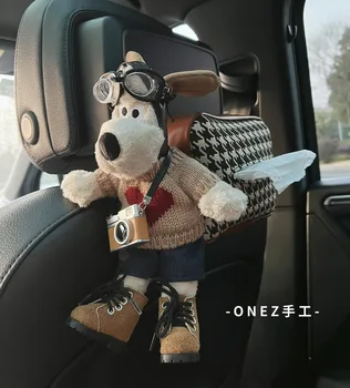 Украса за хубаво кученце Украса за кола столче за Кола Многофункционален висящ плат носене на Колан на Автомобилната кутия за салфетки и аксесоари за кукли