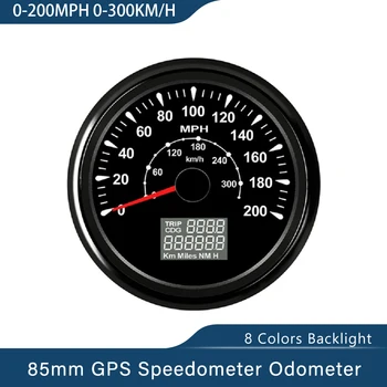 Универсален 85 мм GPS за измерване на Скоростта Калибър 35MPH 80 MPH 160MP 200MPH Брояч Пробег на Километража за Състезателен Мотоциклет 9-32 В