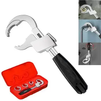 Универсален регулируем гаечен ключ с 3 патрона, многофункционален двустранен ключ за баня, ръчен инструмент за ремонт на баня