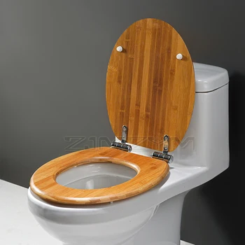Универсална буферна покриване на седалки за тоалетна домакински удебелена дървена капак за тоалетна от масивно дърво быстроразъемная буферна заглушающая капак за тоалетна