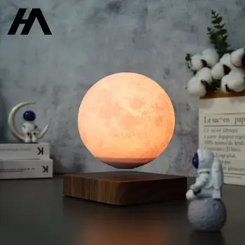 Уникален Trend Притурка Led нощна светлина Базова Настолна Лампа 3D Печат Магнитна Плаващ Левитирующая Лунна Лампа Подарък за Годишнината