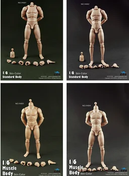 Фигурка в мащаб 1/6, аксесоари за тялото на куклата за 12-инчов фигурки на кукли, често срещано мъжко тяло в кафява кожа