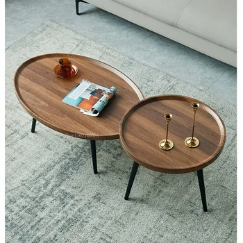 Холна маса със скандинавски минималистичном стил, модерен домашен кръг творчески диван, приставной маса, леки луксозни комбинираната на холни маси