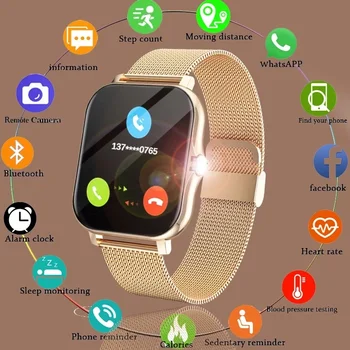 Часовници Дамски 1,69 Полносенсорные Смарт Часовници Мъжки Bluetooth Покана Health Smartwatch За Xiaomi Redmi Note 8 Pro