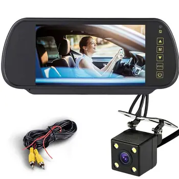 Черен водоустойчив широкоъгълен монитор за паркиране на автомобил с висока разделителна способност TFT LCD Камера за задно виждане за обратно виждане