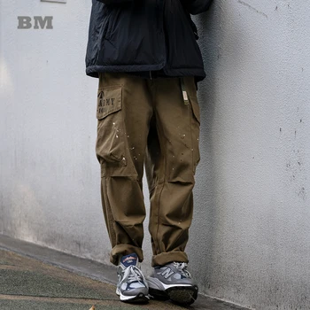 Японска градинска мода, качествени панталони-карго модел, мъжки дрехи, Harajuku, всеки ден прави панталони Harajuku, мъжки