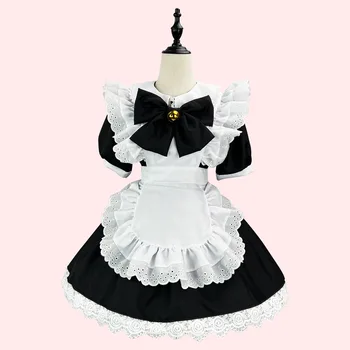 Японската Сладко Момиче-Зайче Лолита Cosplay Черно-Бяла Рокля на Прислужница Облечи Лолита 