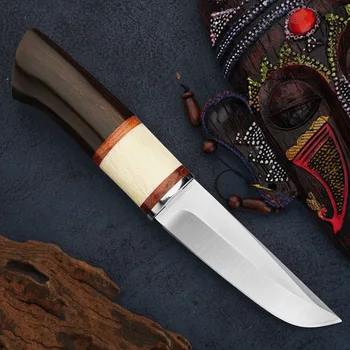 Японски 9CR18MOV сгъсти прав нож за спасение в джунглата на открито, ловен нож с прав нож в джунглата, семейната колекция