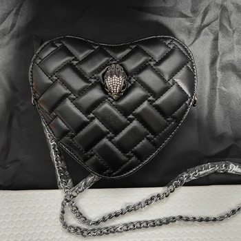 2023 KURT G Лятна луксозна дамска чанта през рамо с бродерия във формата на сърце, дамска чанта на рамото, меки пътни чанти