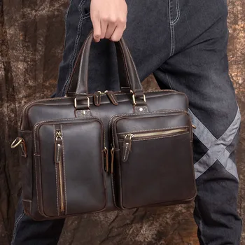 AETOO Мъжки малка чанта-месинджър от естествена кожа, реколта чанта през рамо, подходяща за 7,9-инчов iPad, пътна работна чанта, дамска чанта