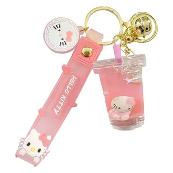 Sanrio Cartoony Ключодържател Hello Kitty Ключодържател Кола Акрилни Аксесоари Компонент На Раницата В Чантата Си Бижу Бижу Чантата За Момичета Подарък