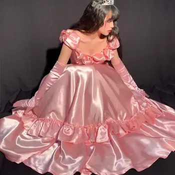 Елегантна винтажное принцеса рокля във викториански стил, - секси дълга рокля с волани и страхотна каишка, женски кавайные сватбени рокли за партита