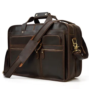 Ретро кожен мъжки портфейл с джобове чанта от телешка кожа, бизнес куфар, кожени чанти за преносими компютри Crazy Horse, дизайн 2019