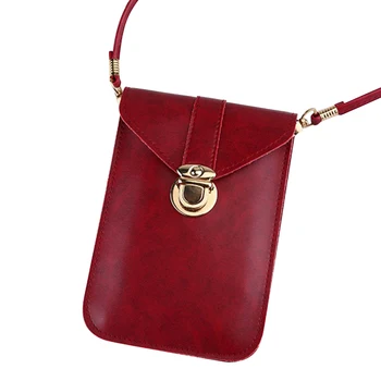 Чанта за промяна на дрехи от изкуствена кожа със сензорен екран, женствена чанта през рамо за мобилен телефон, портфейл, подарък за Деня на майката